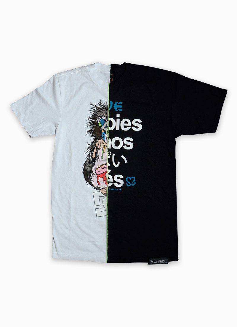 Custom Made Half & Half Black White DC T-shirt