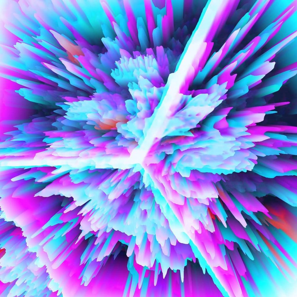 Jeffrey C Purple, Pink 3D Abstract Digital Painting