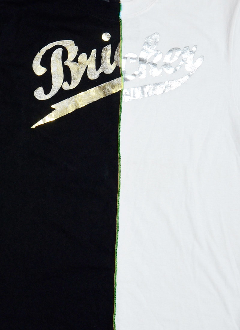 Custom Made Half & Half Gold Silver Bricker T-shirt