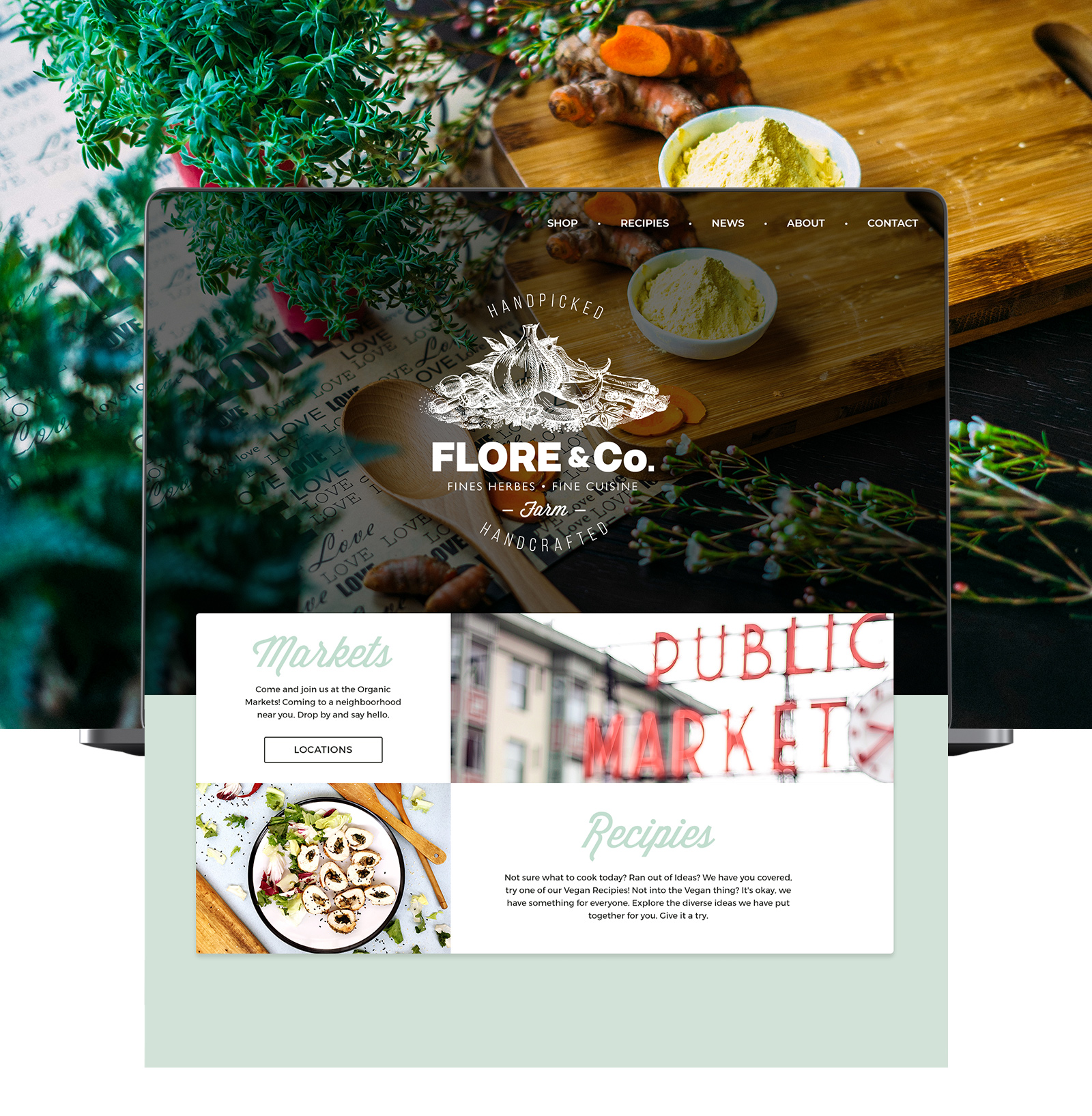 Flore & Co Website Home Page Design