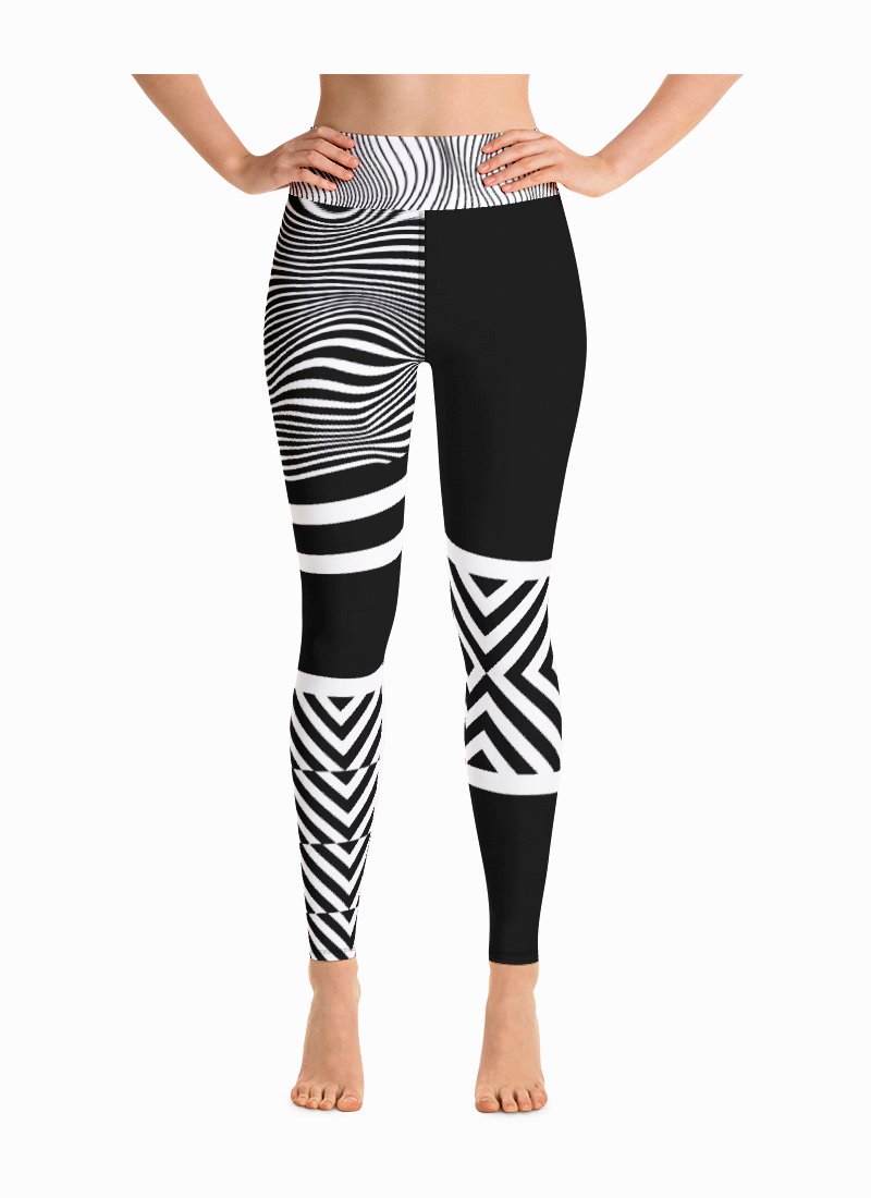 Black and White Striped Cape Mountain Zebra Yoga Leggings