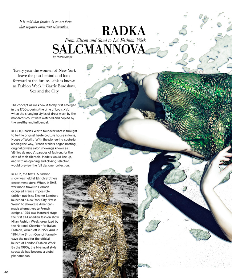 Radka Salcmannova LA Fashion week Spread Article