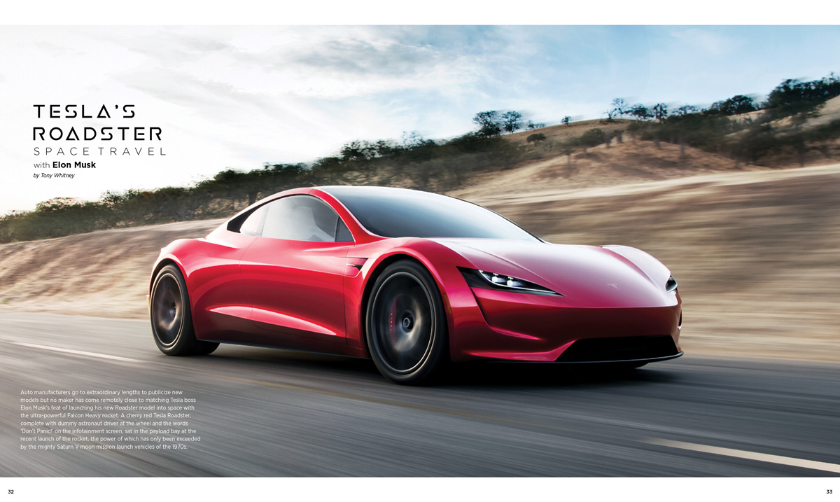HLM Magazine Tesla Roadster Cover Spread Article