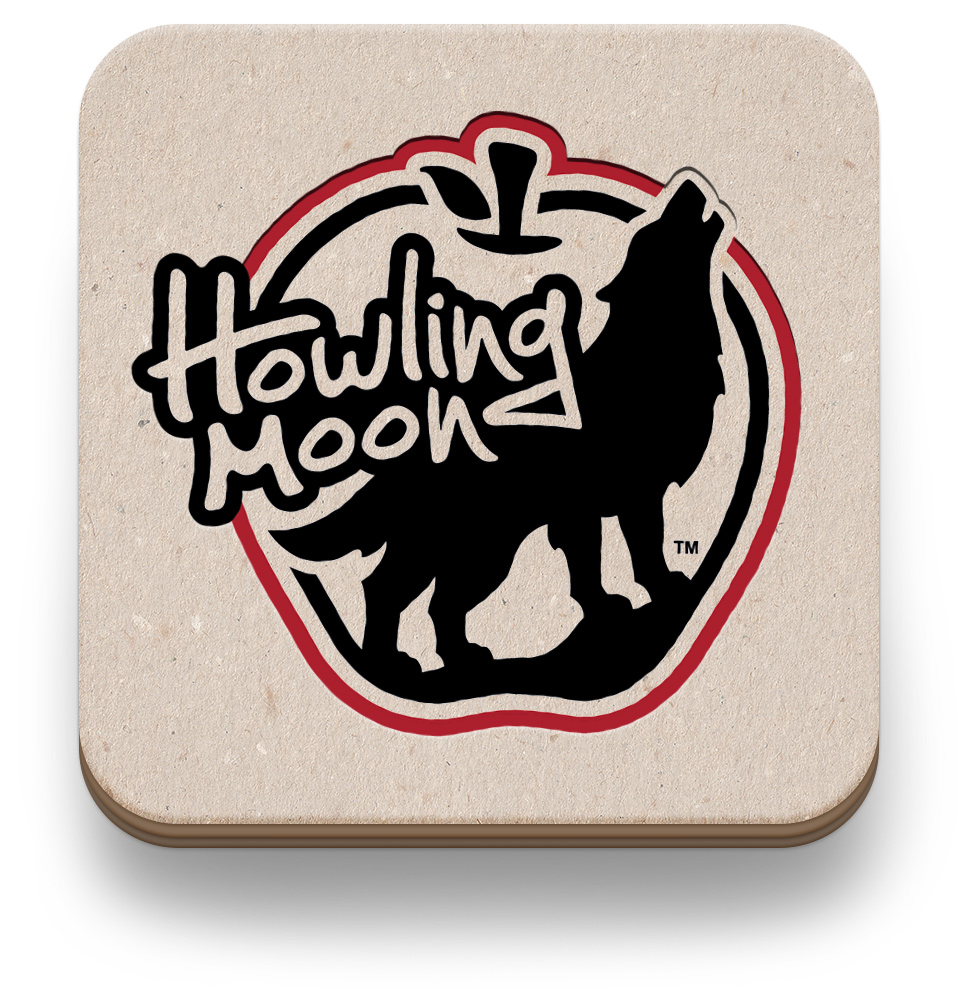 Howling Moon Logo Brand Cider Coaster