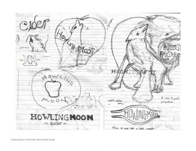 Howling Moon Brand Guide Logotype Sketches