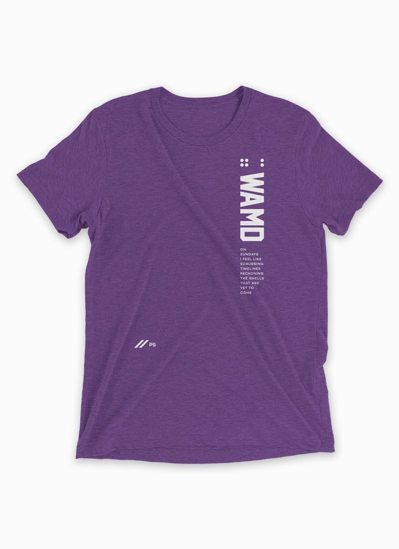 Scrubbing Timelines T-shirt – Purple Triblend, M