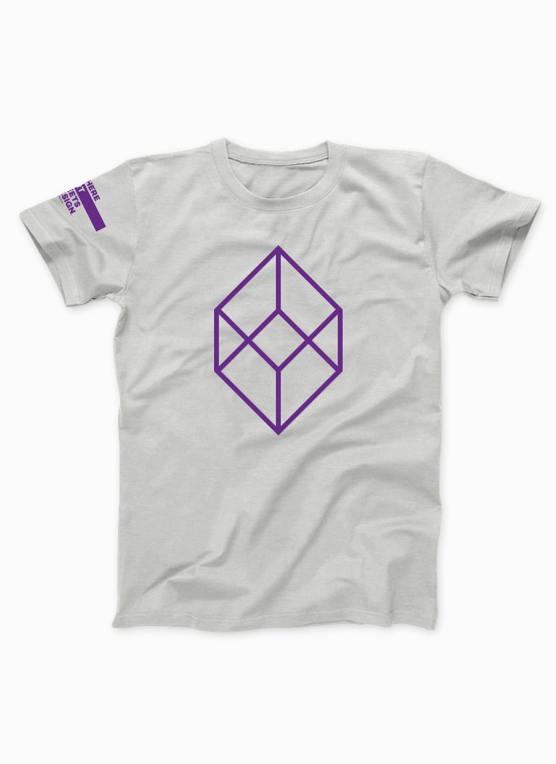 Unisex Ash Cube Geometric Series T-shirt