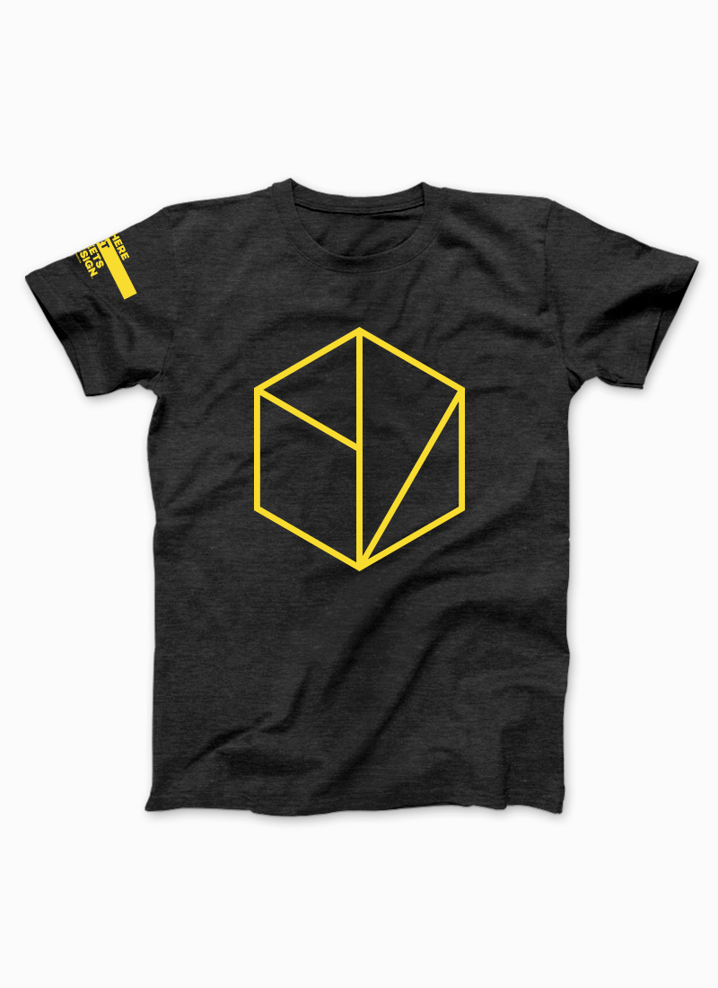 Unisex Charcoal Hexa Geometric Series T-shirt