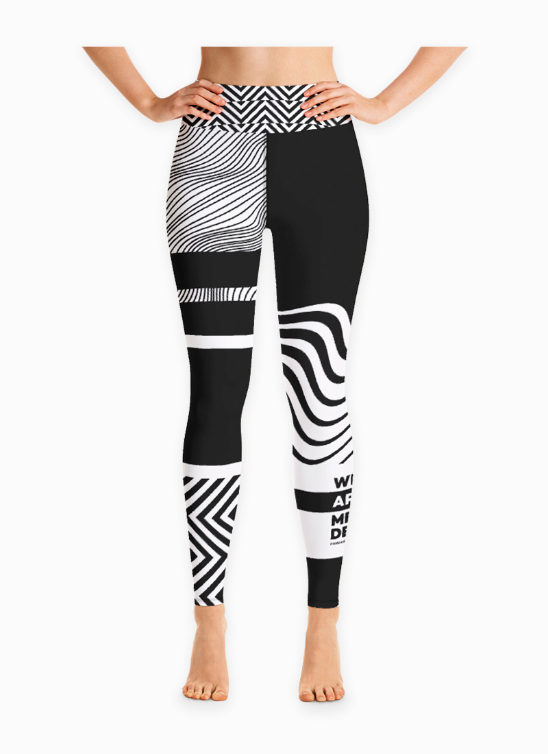 Black and White Striped Mountain Zebra Yoga Leggings