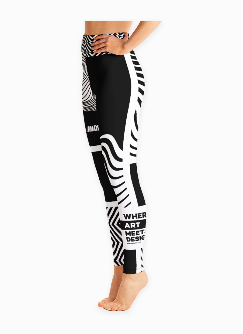 Black and White Striped Mountain Zebra Yoga Leggings