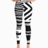 Black & White Striped Grants Zebra Yoga Leggings Front View