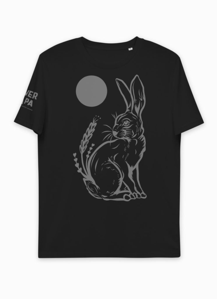 Black colour rabbit unisex T-shirt