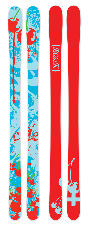Cherry Black Skis Graphic Design